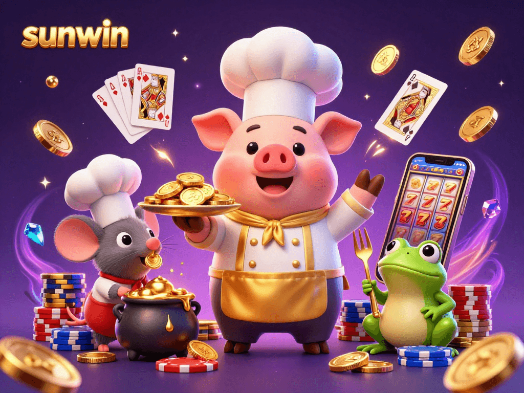 Engage with sunwin's thrilling casino atmosphere featuring chefs and gold as they serve winning opportunities.