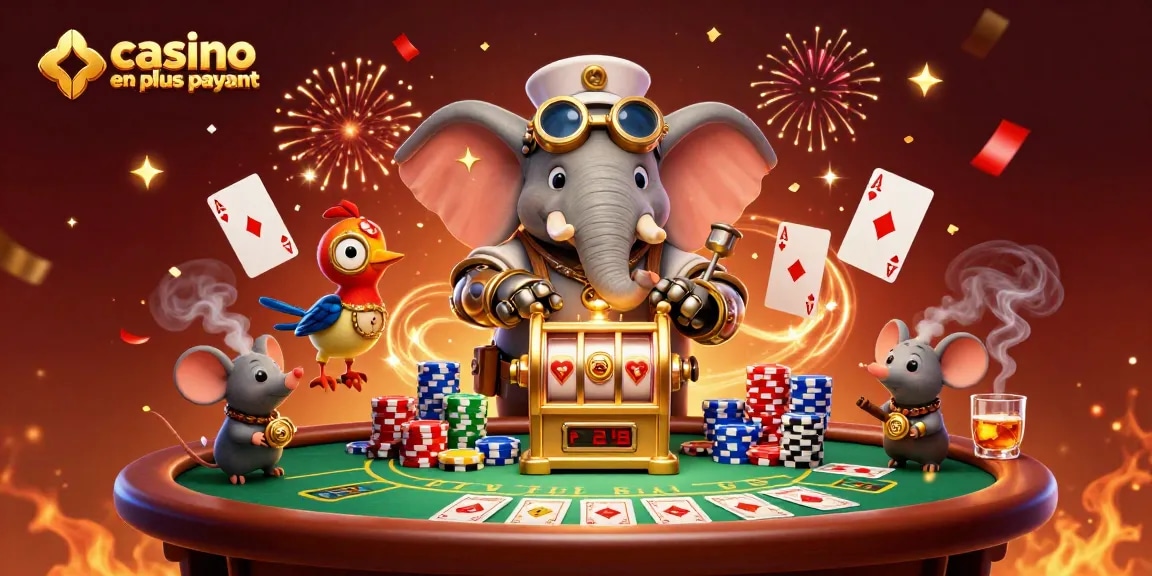 Découvrez le casino en ligne le plus payant avec un éléphant steampunk et des jeux variés.