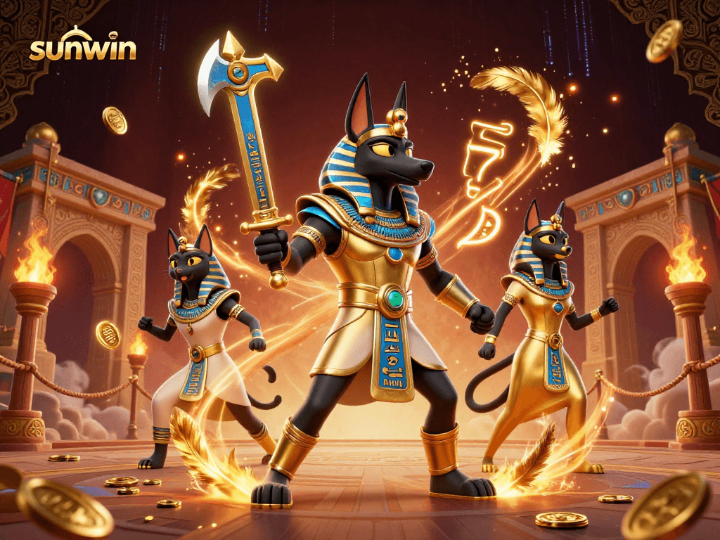 Engage with sunwin’s thrilling gaming universe through an electrifying Egyptian warrior-themed scene.