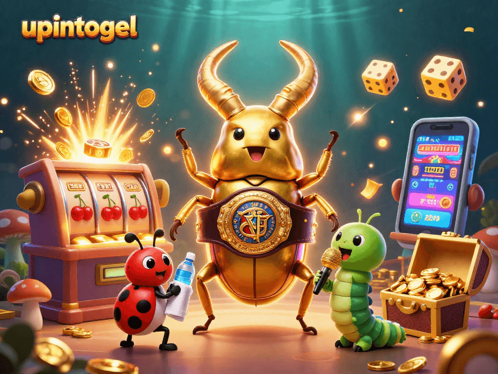 Menyaksikan upintogel, gambar kolaborasi seru antara karakter kasino 3D yang berinteraksi dengan elemen judi menarik.