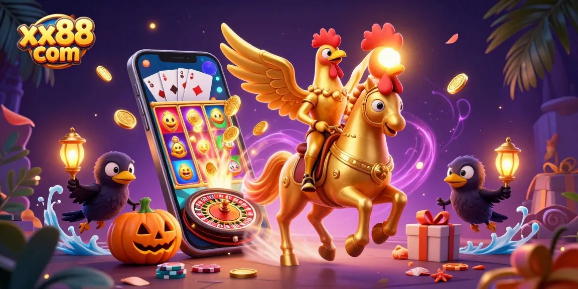 Capture thrilling gaming moments at xx88 com with vibrant slot games and a magical casino ambiance.