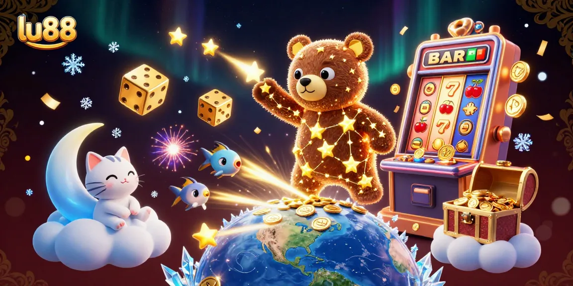 Win with lu88 at the slot machines, experiencing vibrant gameplay and exciting jackpots in a colorful casino scene.