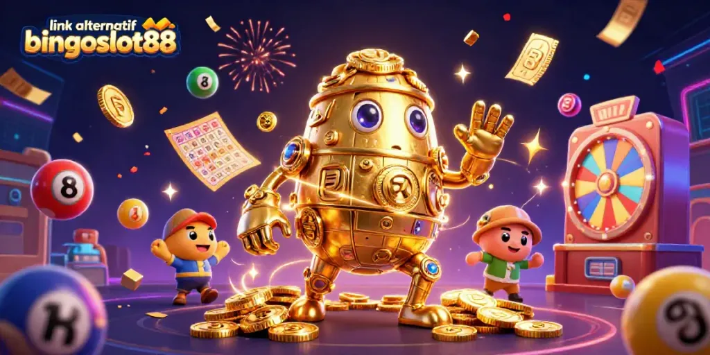 Gambarkan aksi menarik dengan link alternatif bingoslot88 dan golem emas dalam kasino.