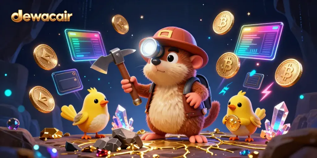 Spin the reels at dewacair while a treasure hunter mole explores a vibrant cave full of gold!