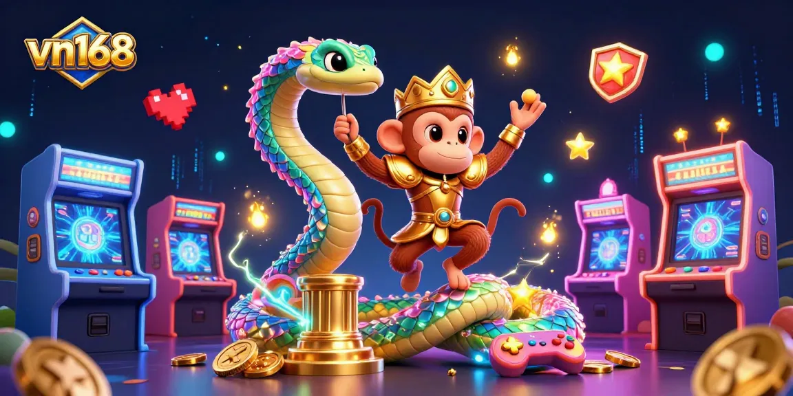 Experience the excitement of vn168 with vibrant gaming elements and a colorful monkey king in a rich casino setting.
