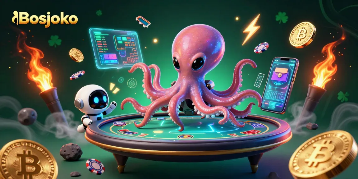Experience thrilling gameplay with Bosjoko's alien octopus and futuristic poker elements.