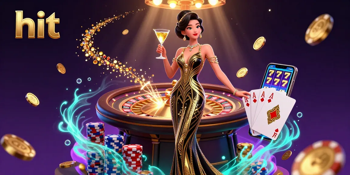 Winning at hit casino games with virtual roulette and sparkling treasures in a glamorous setting.