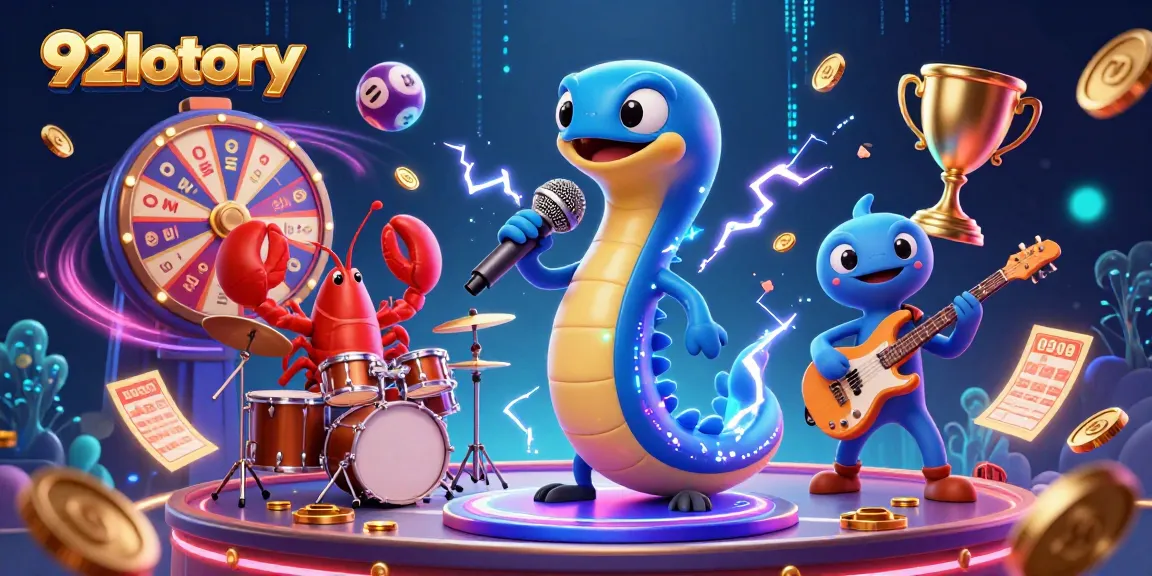 Experience the exciting world of 92lottery with vibrant lottery elements and energetic characters.