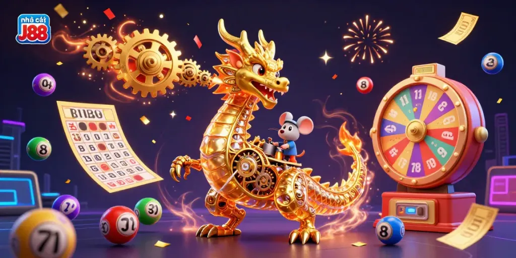 Engage with Nhà cái J88's exhilarating gaming experience through our vibrant 3D illustration.