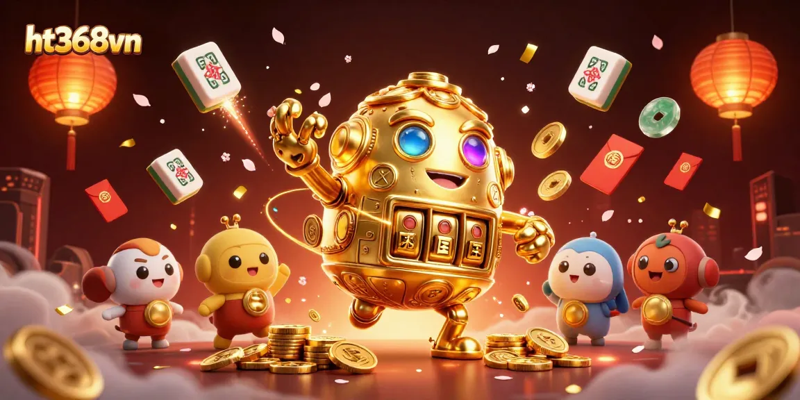 Experience winning excitement at ht368vn with golden golem in a vibrant casino-themed illustration.