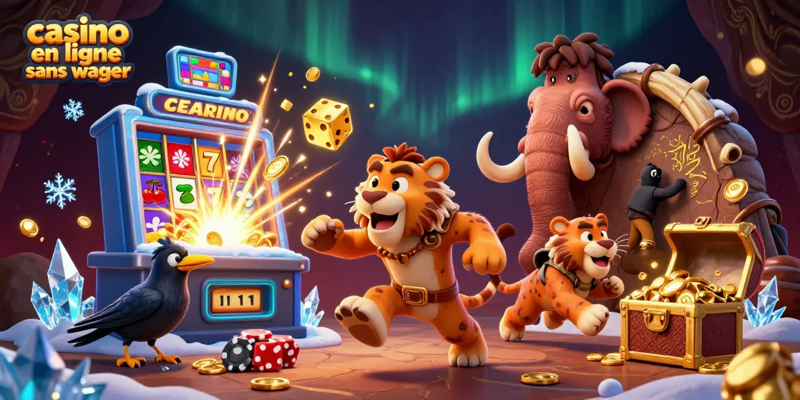 Jeux passionnants au casino en ligne sans wager avec des hommes des cavernes et des tigres à dents de sabre.
