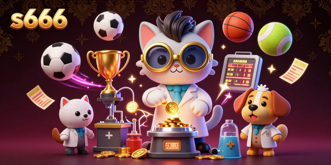 Generate excitement with s666's vibrant 3D gambling scene featuring lively characters and dynamic game elements.