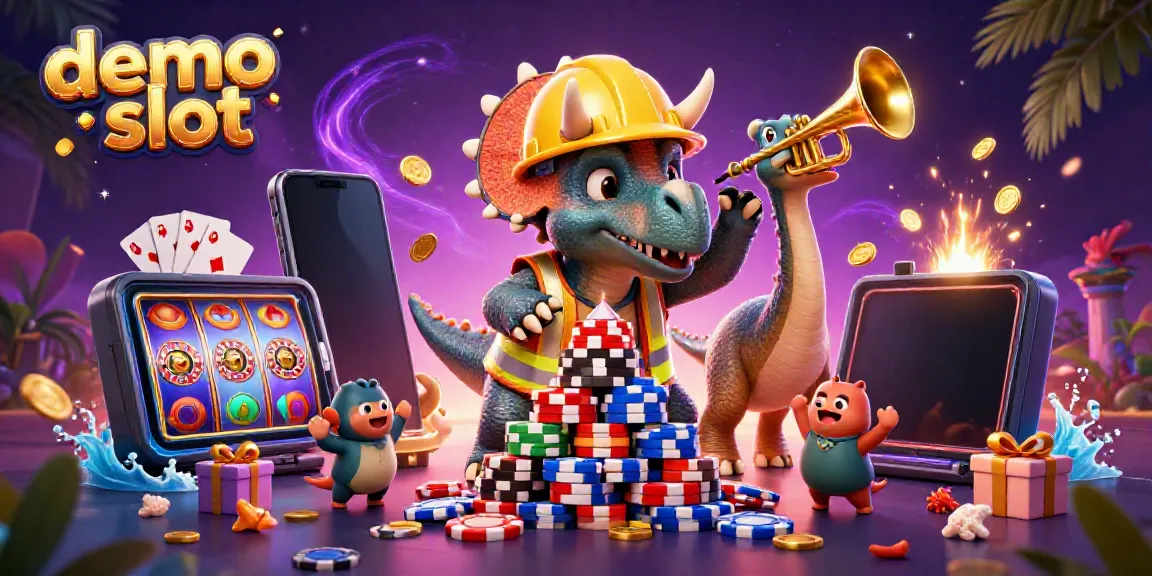 Slot demo yang menampilkan triceratops dan parasaurolophus dalam suasana meriah, simbol keberuntungan.