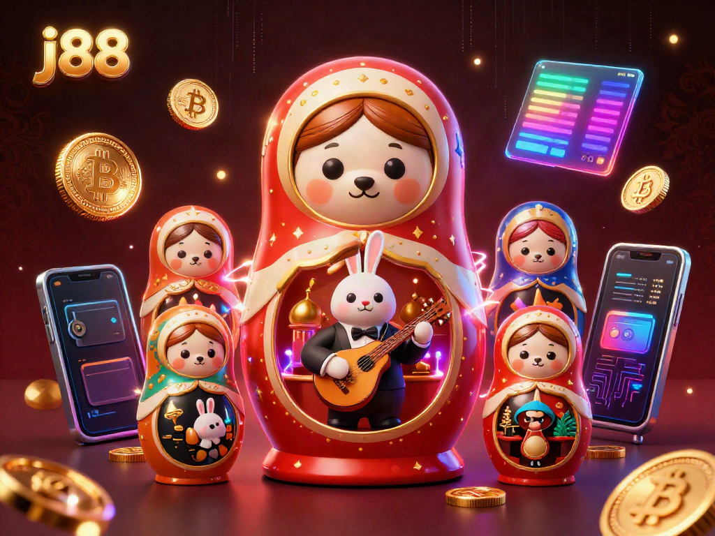 Join the fun with j88, where cartoon bears celebrate casino thrills amid crypto excitement.