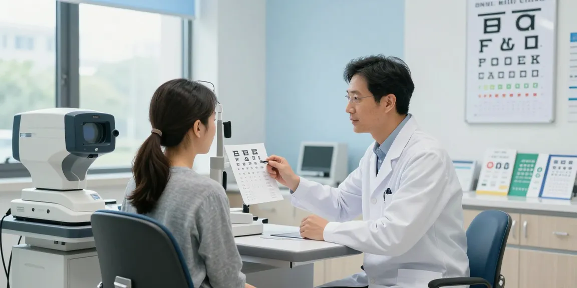 Patient consultation at SNU Eye Clinic with eye care expert discussing results, showcasing advanced diagnostic tools and personal care.