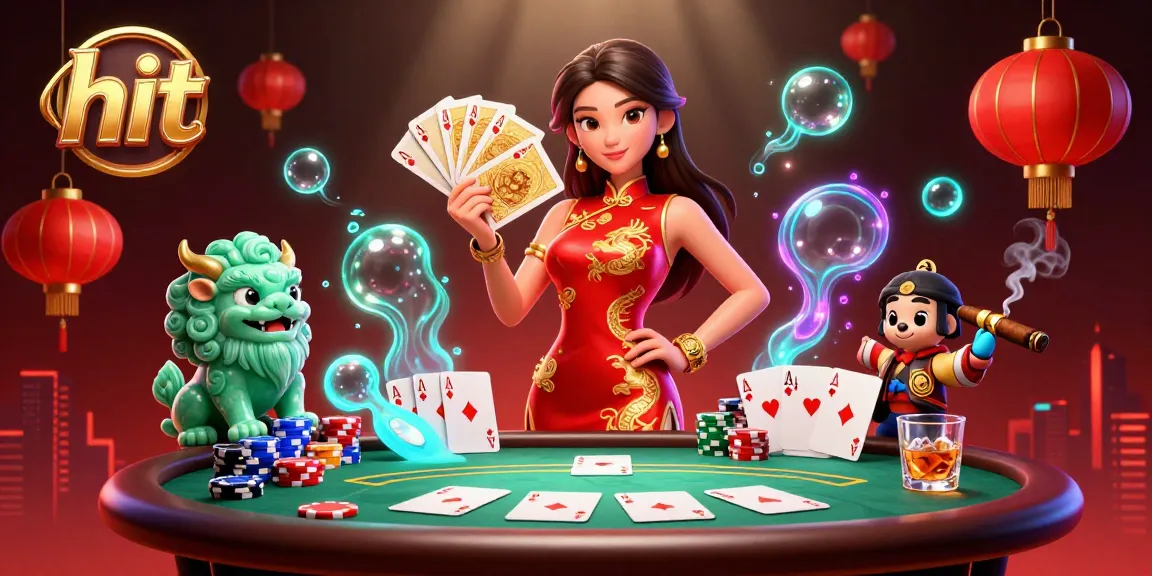 Engage in hit gaming excitement with a vibrant casino scene featuring a qipao-clad lady, poker elements, and lively animation.