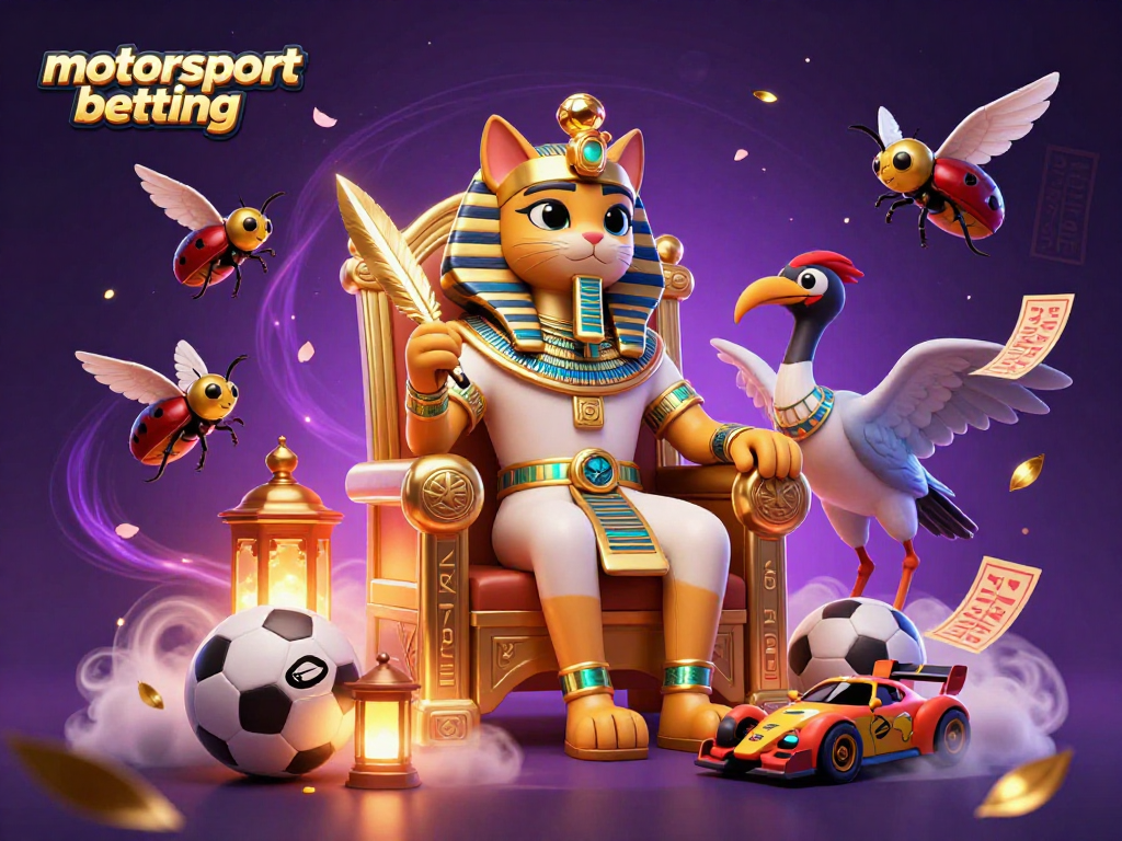 Engage in motorsport betting excitement with an action-packed illustration featuring vibrant sports elements.