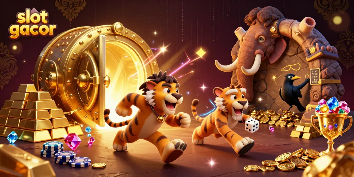 Experience the excitement of slot gacor as a caveman and sabertooth tiger run a prehistoric casino.
