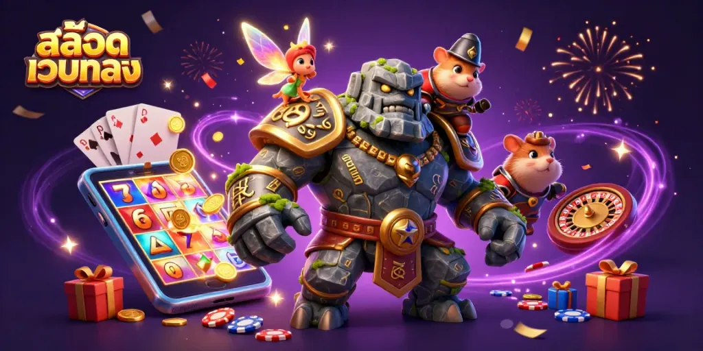 สล็อตเว็บตรง แสดงภาพการเล่นเกมสล็อตในบรรยากาศที่มีมนต์ขลังและเพลิดเพลิน