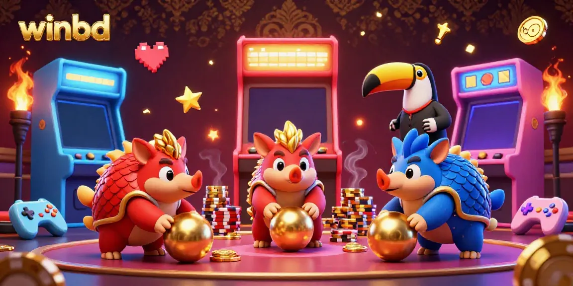 Experience an exciting winbd gaming scene with pangolins bowling through chips.