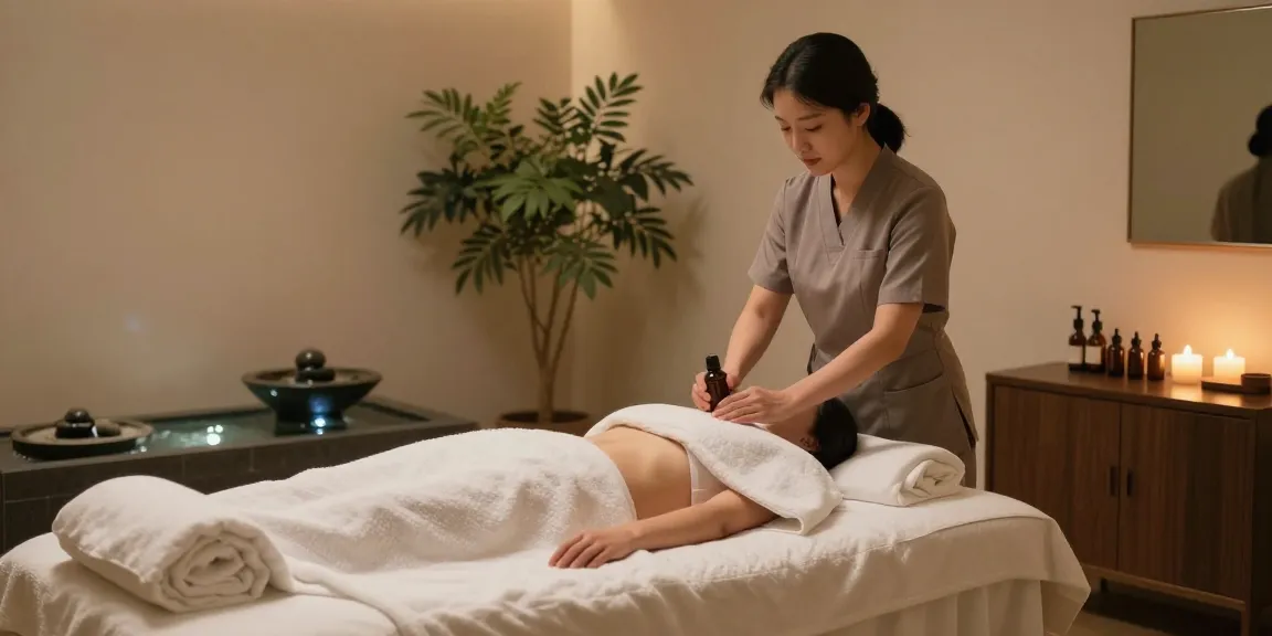 Experience a premium 천호동출장마사지 session in a tranquil spa setting with soft ambient lighting.