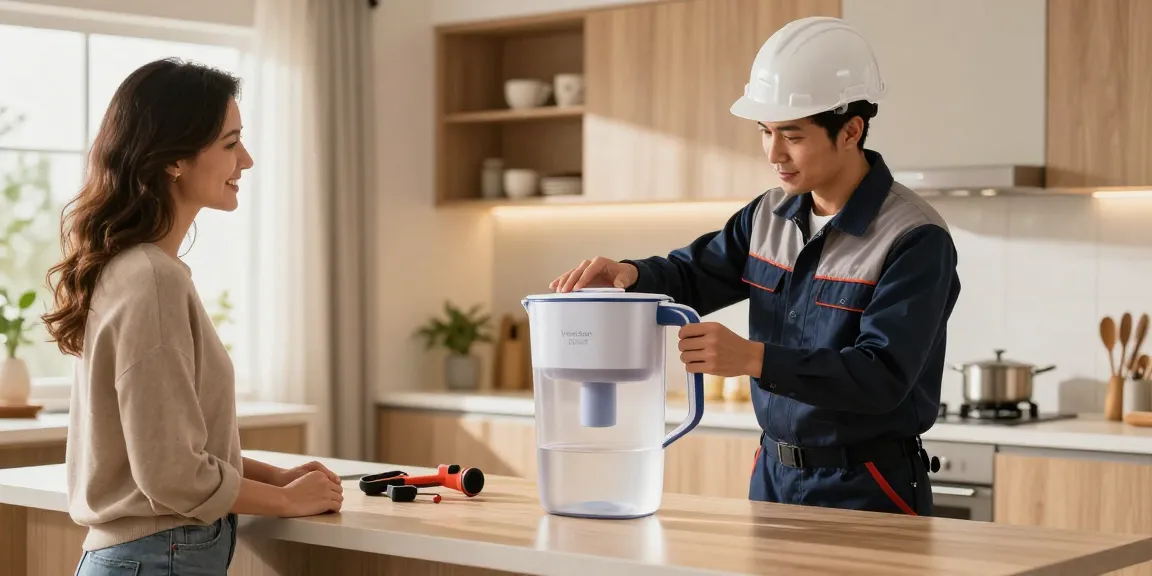 Waterdrop ED06P Electric Water Filter Pitcher installed by a trusted local contractor at a home.