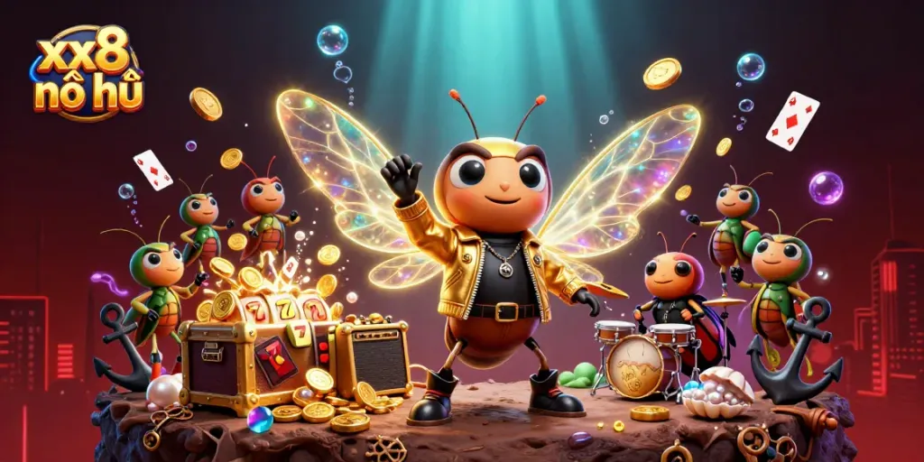 Spin the reels and win big with xx8 nổ hũ, showcasing a vibrant underwater adventure with jackpot treasures.