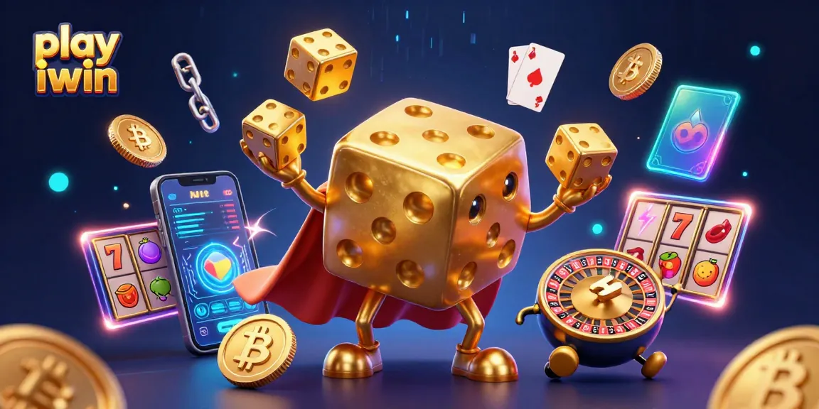 Play iwin in an ultra-detailed 3D illustration of a dice golem and casino elements
