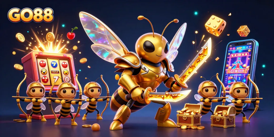 Experience GO88's thrilling casino adventure with dynamic winning symbols and vibrant gaming elements.