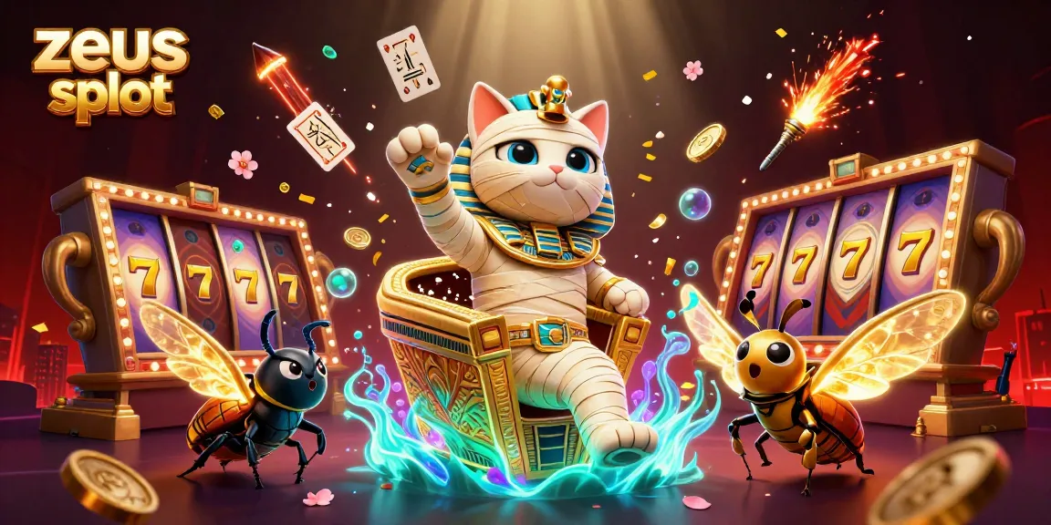 Bermain zeus slot dengan kucing mummy 3D dan elemen kasino berkilau untuk pengalaman slot terbaik.