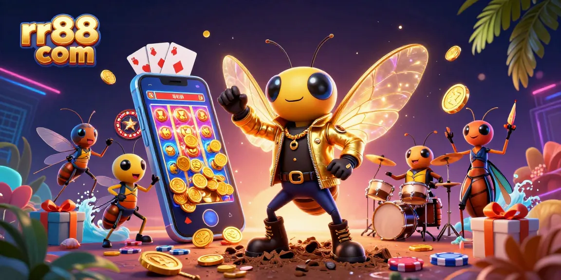 Experience excitement with rr88 com's vibrant casino scene featuring slot games and a dynamic performance.