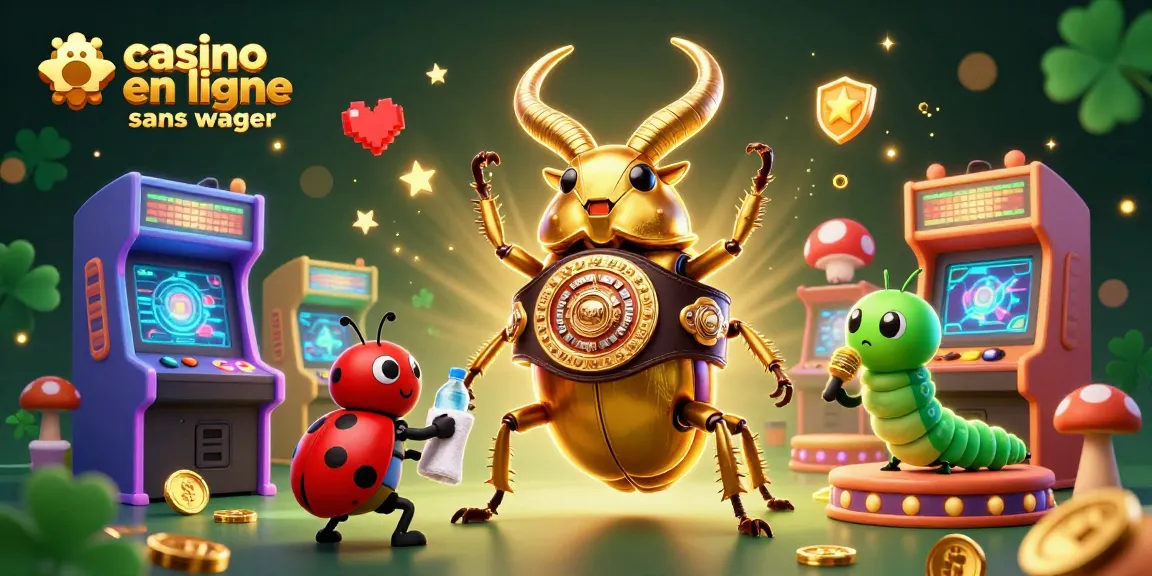 Découvrez l'illustration d'un casino en ligne sans wager avec des personnages colorés et des éléments de jeu