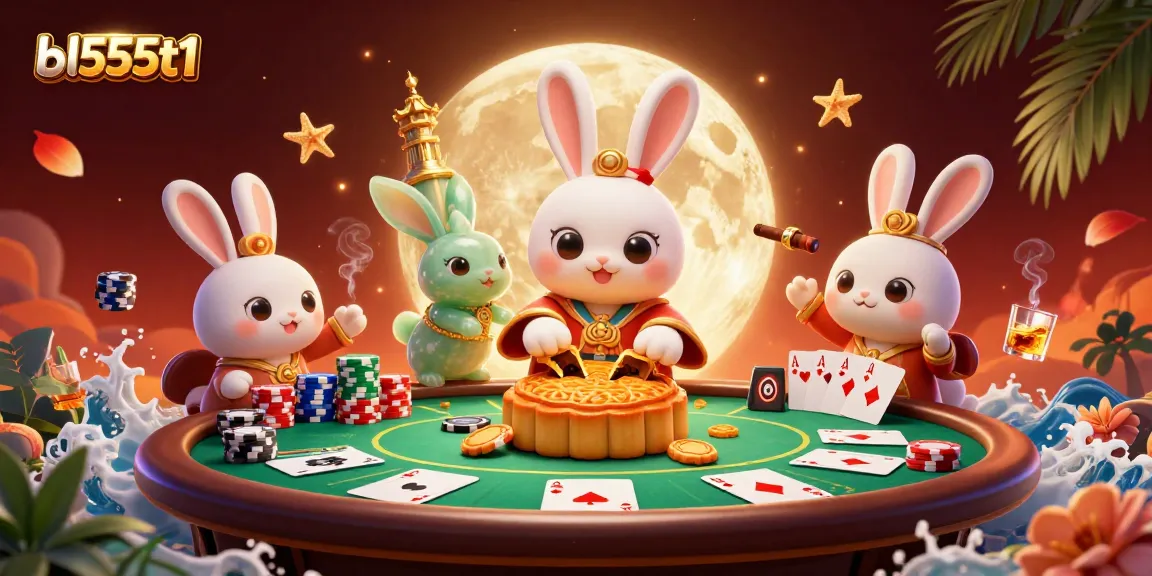Experience thrilling jackpot wins at bl555t1 with a vibrant 3D casino scene showcasing poker and lunar elements.